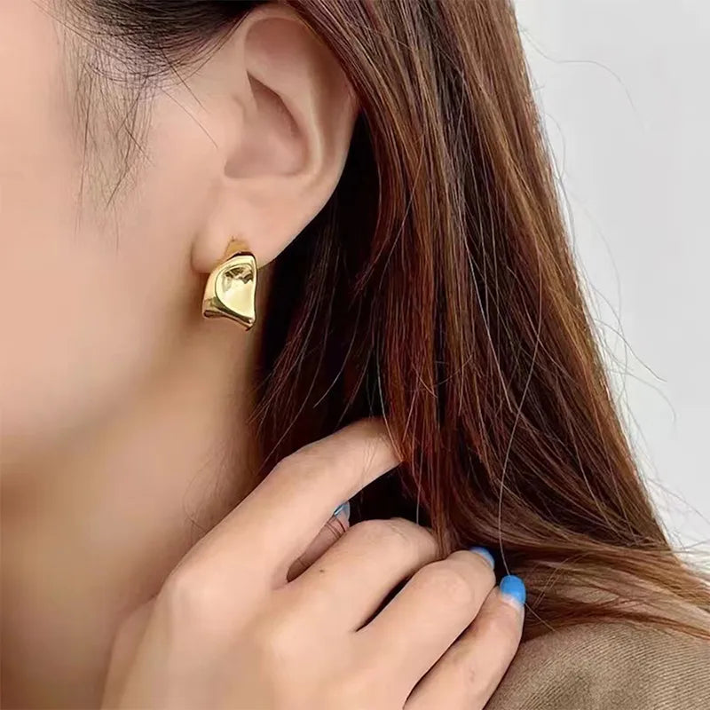 Sculpted Wave Stud Earrings