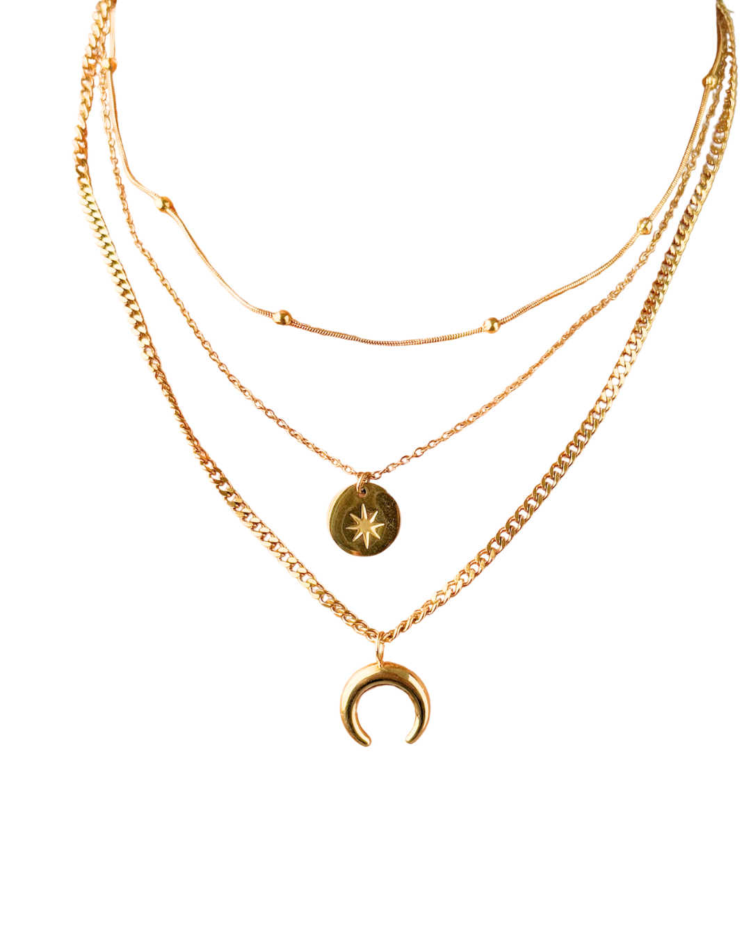 Moon Tassel Pendant Necklace