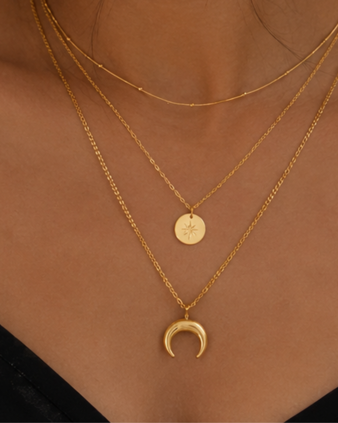 Moon Tassel Pendant Necklace