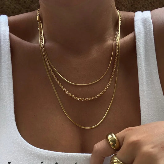 Triple Layer Chain Necklace