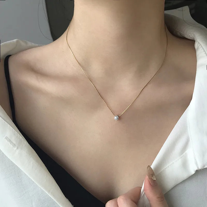 Ocean Gleam Zircon Necklace