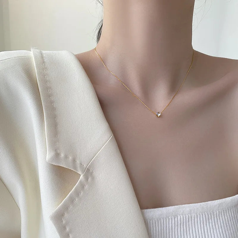 Ocean Gleam Zircon Necklace