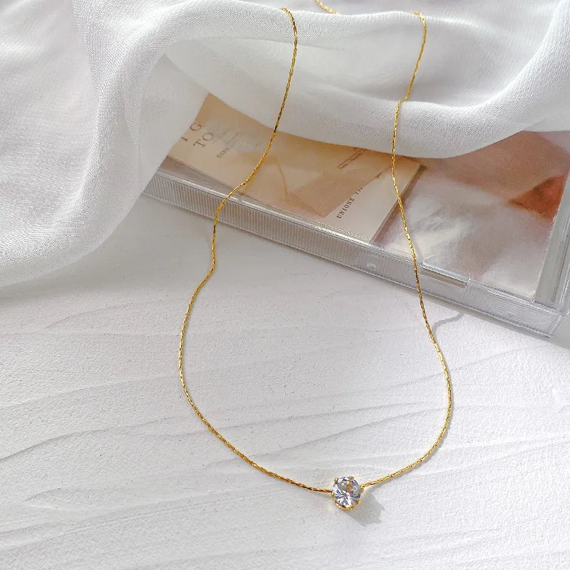 Ocean Gleam Zircon Necklace